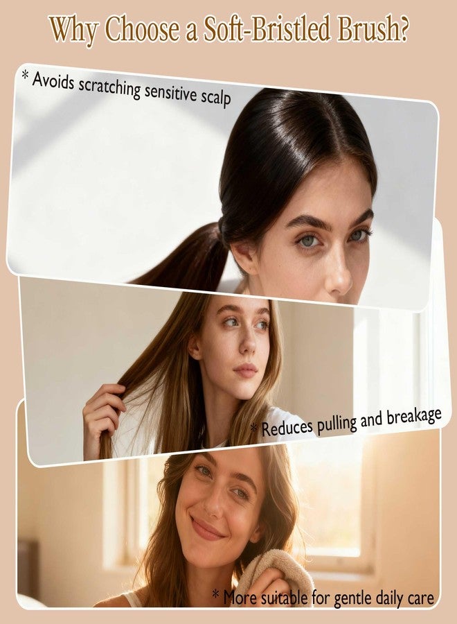 STYLEMATE فرشاة شعر ستايلميت ذات شعيرات الخنزير البري، فرشاة شعر ناعمة للشعر الخفيف والناعم، فرشاة تنعيم الشعر للنساء والرجال والأطفال - مقبض خشبي خفيف الوزن من خشب السابيلي - Image 3